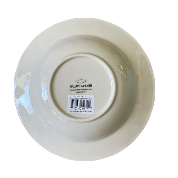 PALATE & PLATE Victorian BROWN Rose Floral Porcelain 8.5" Soup Bowl Set of 4 NEW - Picture 9 of 12